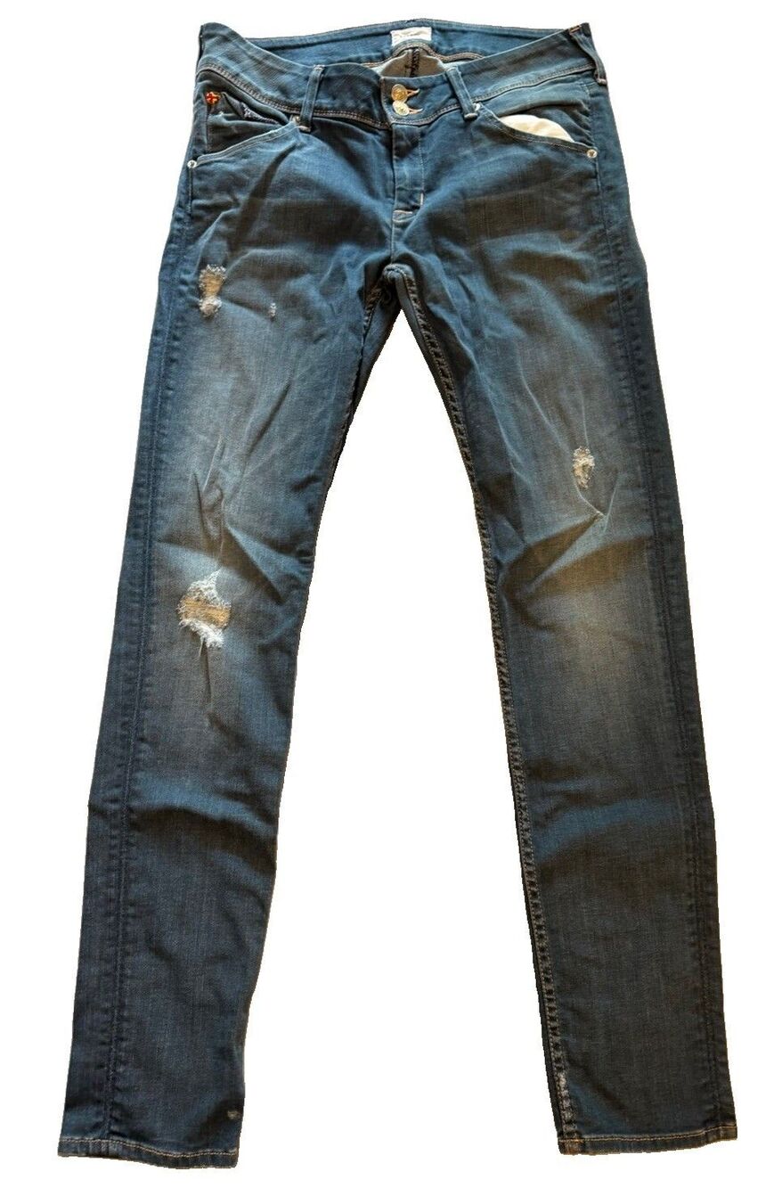 Hudson Collin Flap Skinny Jeans Womens 29 Medium Wash Blue 29x30 Distressed